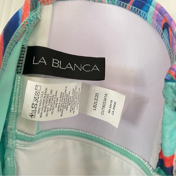 La Blanca Banded Mio Twist Multicolor Crystal Cove One Piece Swimsuit Size 6 - Picture 4 of 5